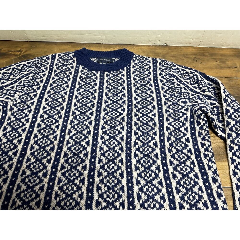 J Crew 100% Lambs Wool Jacquard Geometric Nordic Ski Sweater - Picture 4 of 9